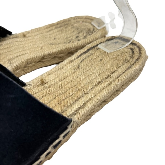 J CREW Genuine Leather Blue Suede Slides Espadrilles Flats Sandals Shoes sz 5 - Picture 8 of 16